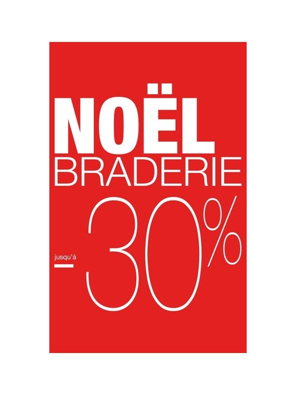 Affiche "Braderie Noël -30%"