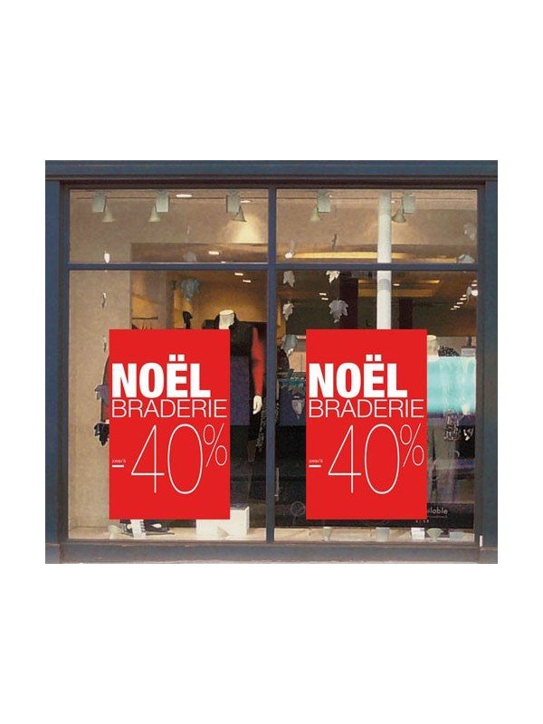 Affiche "Braderie Noël -40%"