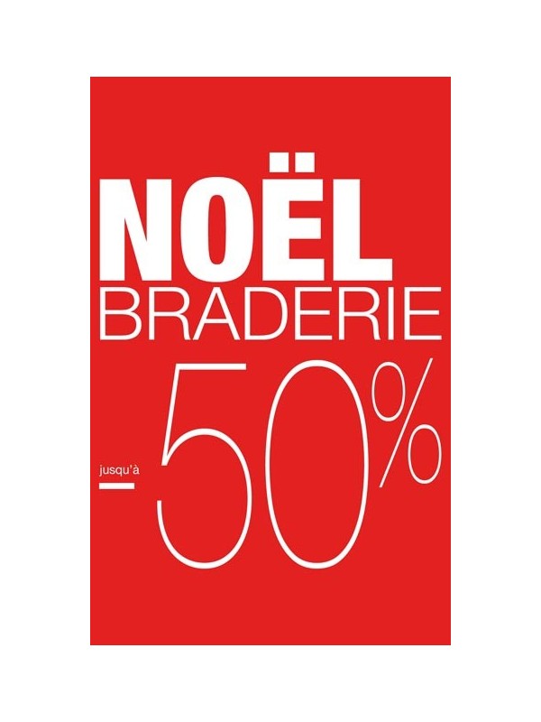 Affiche "Braderie Noël -50%"