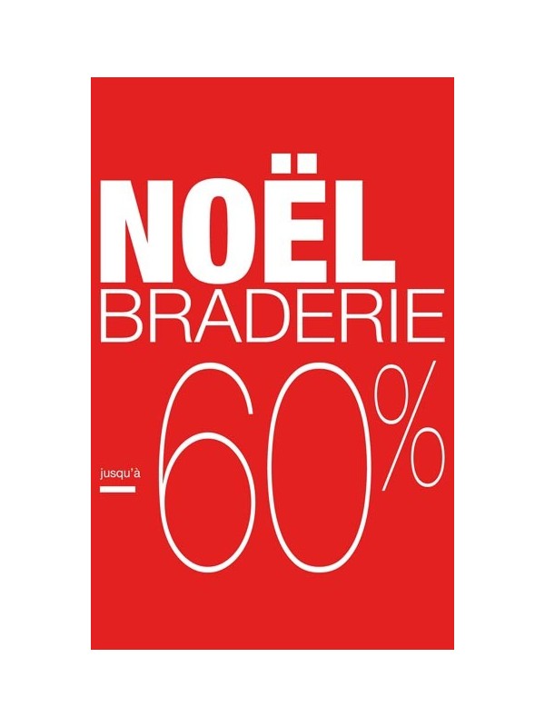 Affiche "Braderie Noël -60%"