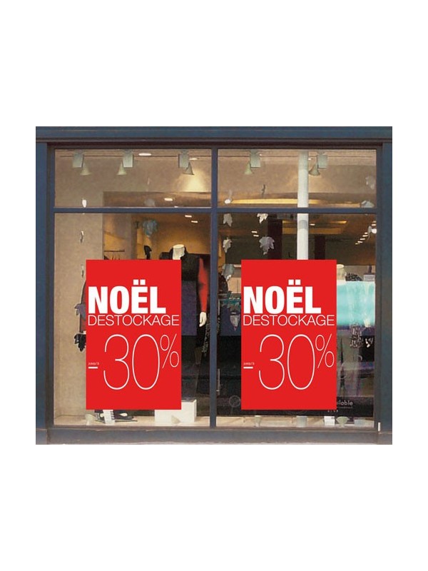 Affiche "Destockage Noël -30%"