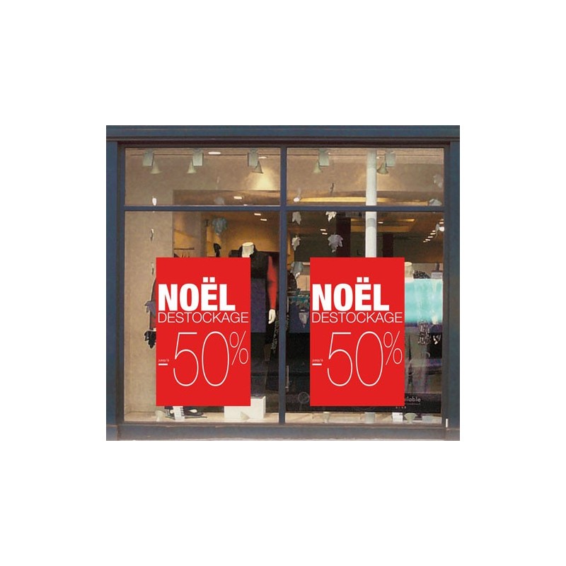 Affiche Destockage Noël -50%