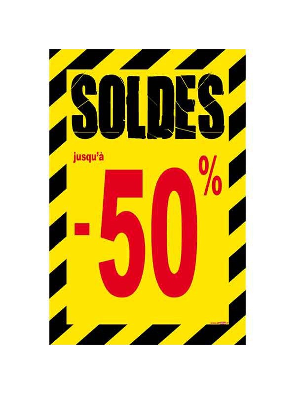 Affiche soldes -50 % Thème Chantier