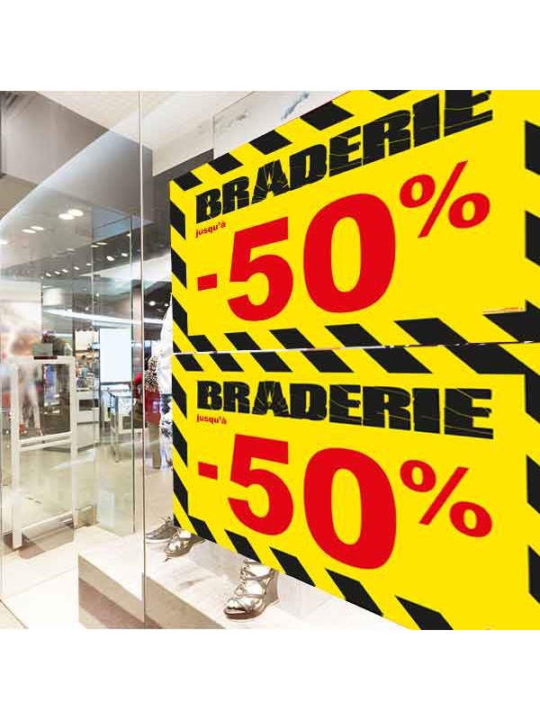 Affiche braderie -50 % "Thème Chantier"