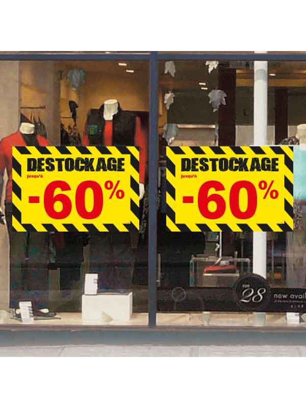 Affiche destockage -60 % "Thème Chantier"