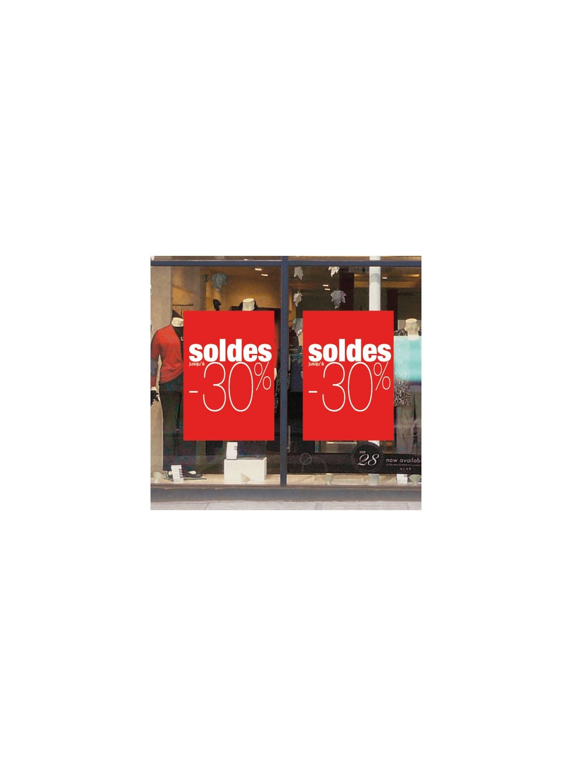 Présentation affiche "soldes -30%"