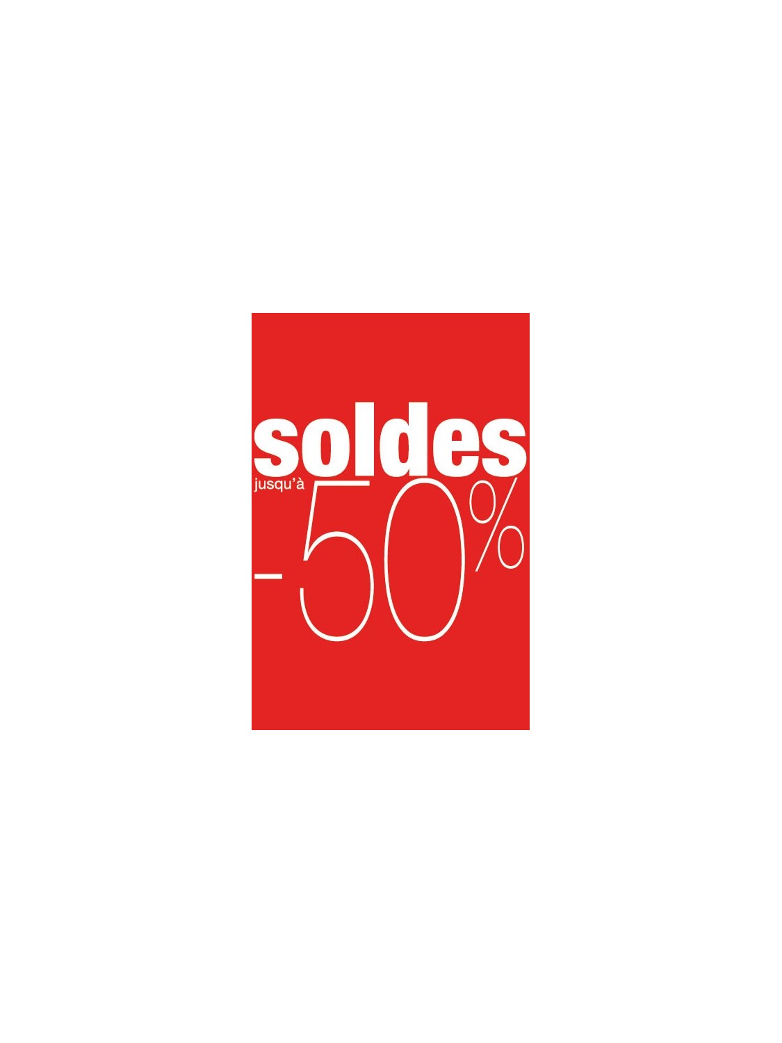 Affiche "soldes -50%" rouge