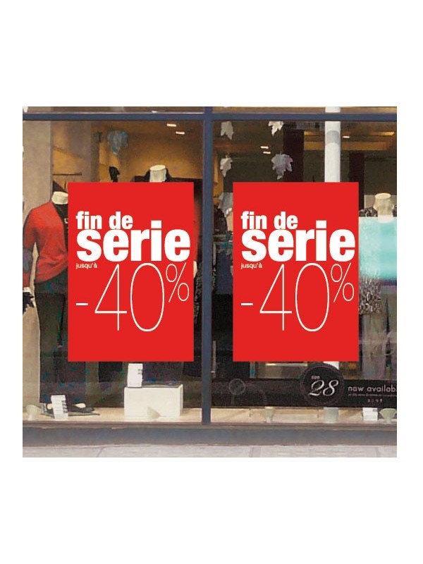 Présentation affiche "fin de série -40%"