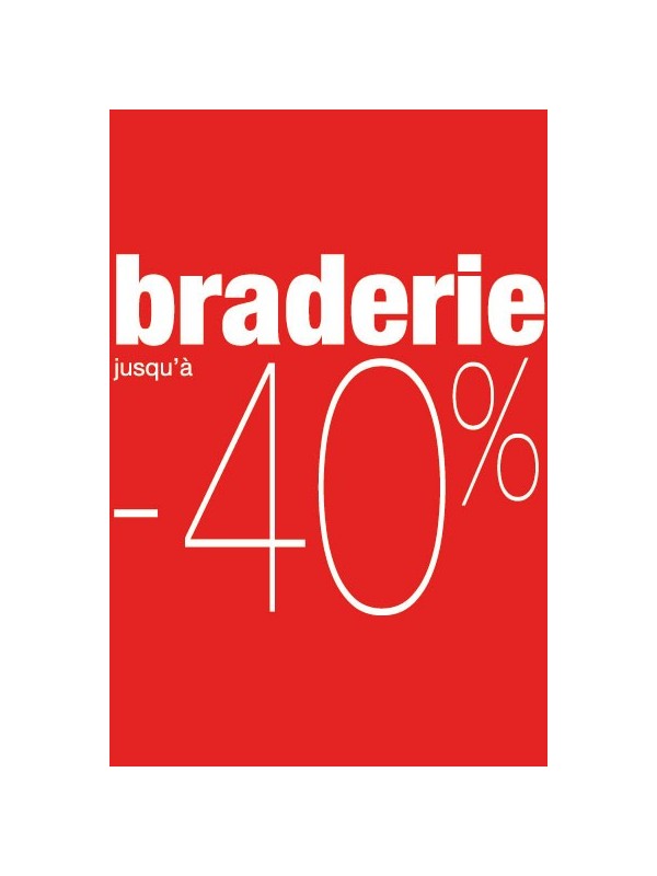 Affiche "braderie -40%" rouge