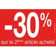 Affiche "deuxième article à -30%" rouge