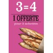 Affiche Boulangerie "4 pour 3 achetées"