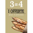 Affiche Boulangerie "4 pour 3 achetées"