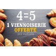 Affiche Boulangerie "4 égal 5 viennoiseries"