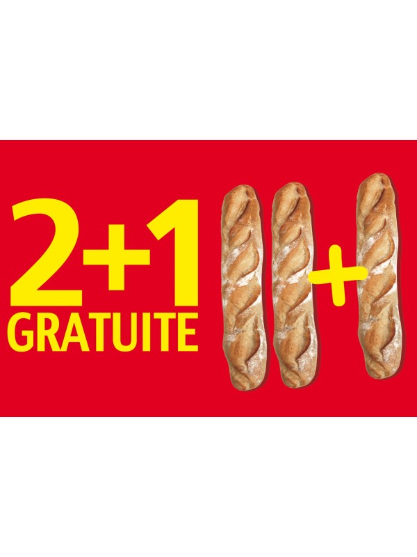 Affiche Boulangerie "2+1 gratuite"