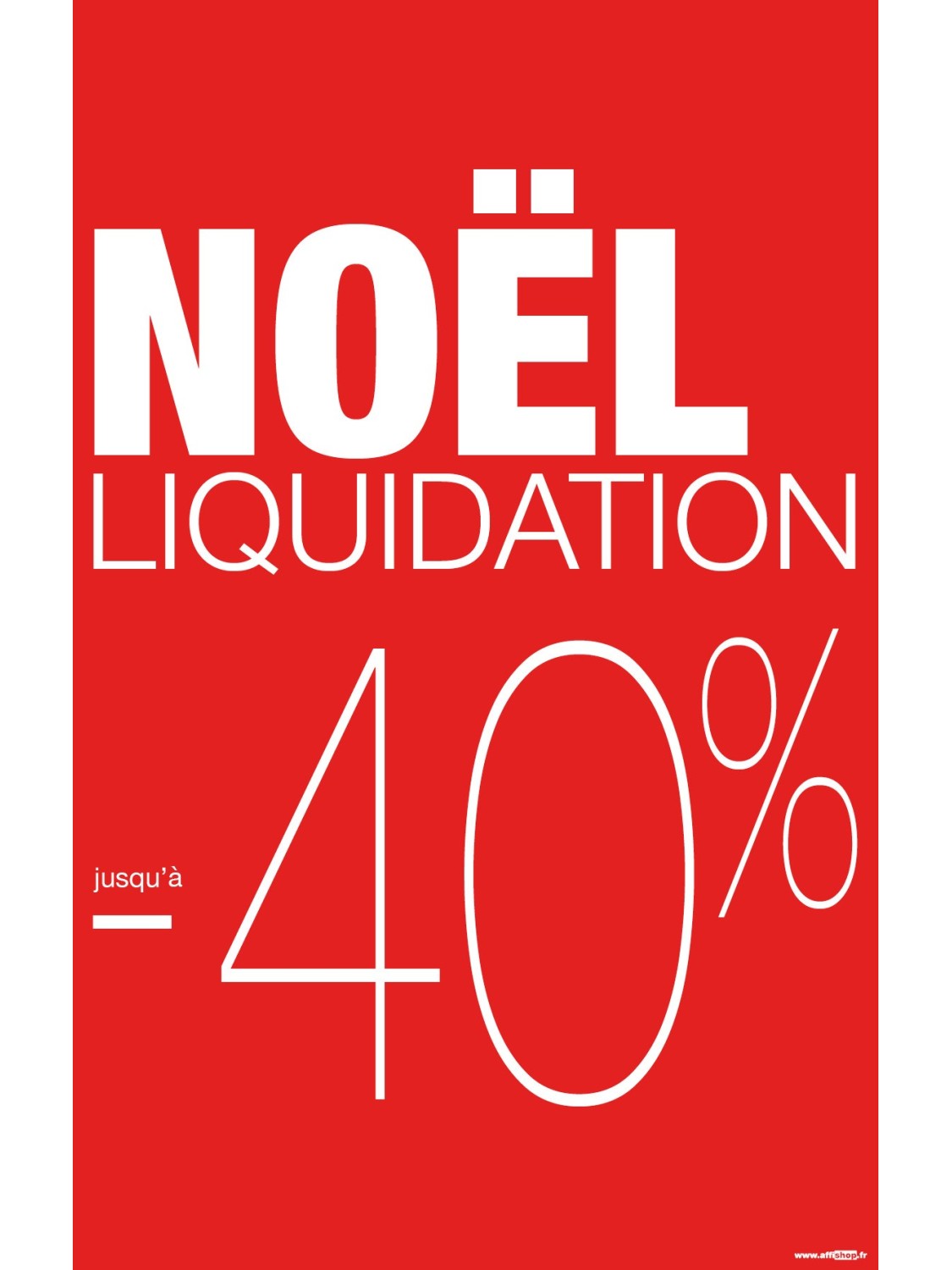 Affiche Liquidation Noël -30%