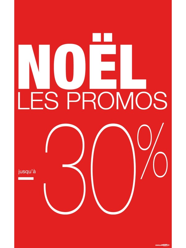 Affiche Liquidation Noël -30%