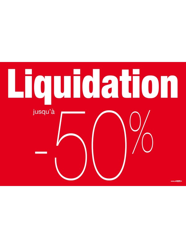 Affiche "liquidation -50%"