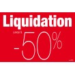 Affiche "liquidation -50%"