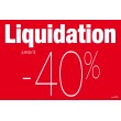 Affiche "liquidation -40%"