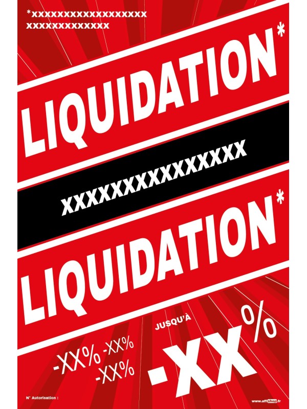 Affiche liquidation personnalisable