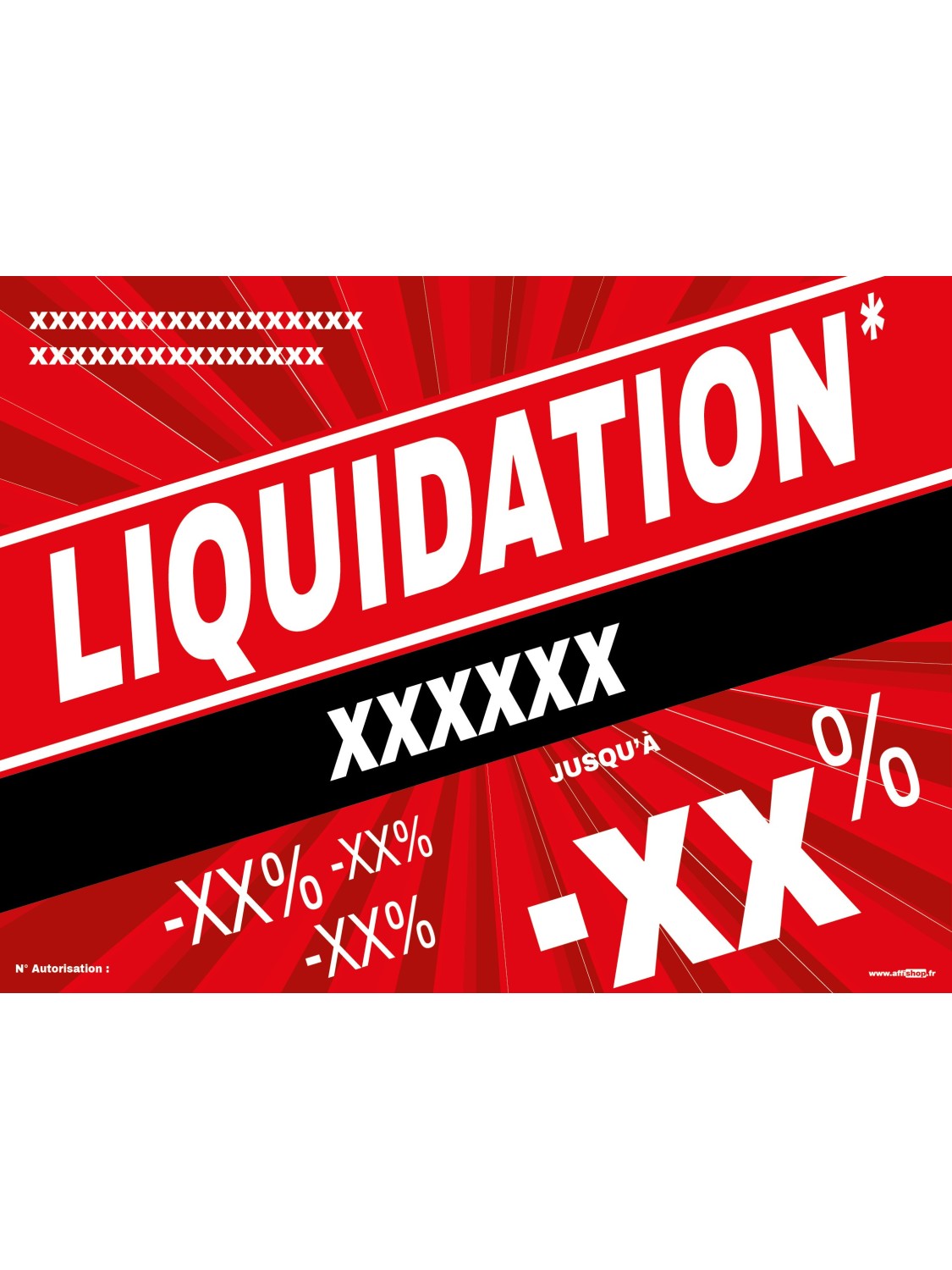 Affiche GRAND FORMAT liquidation personnalisable