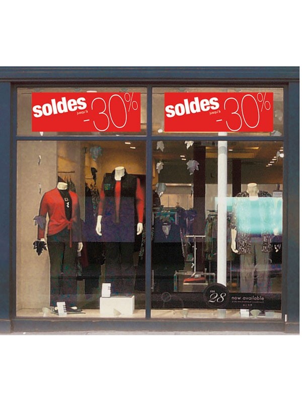 Présentation bandeaux "soldes -30%"