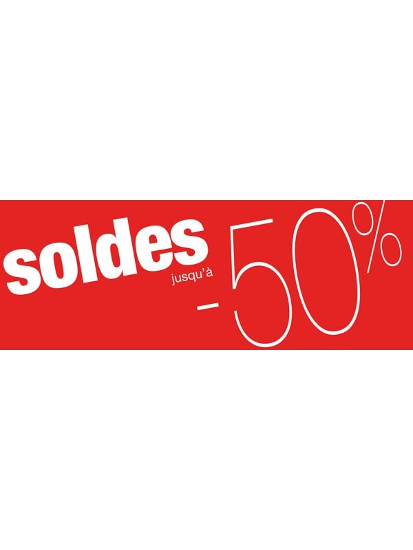 Bandeaux "soldes -50%" rouge