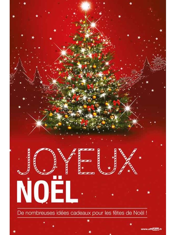 Affiche Joyeux Noël Sapin scintillant