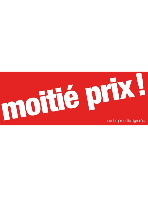 Bandeaux "moitié prix !" rouge